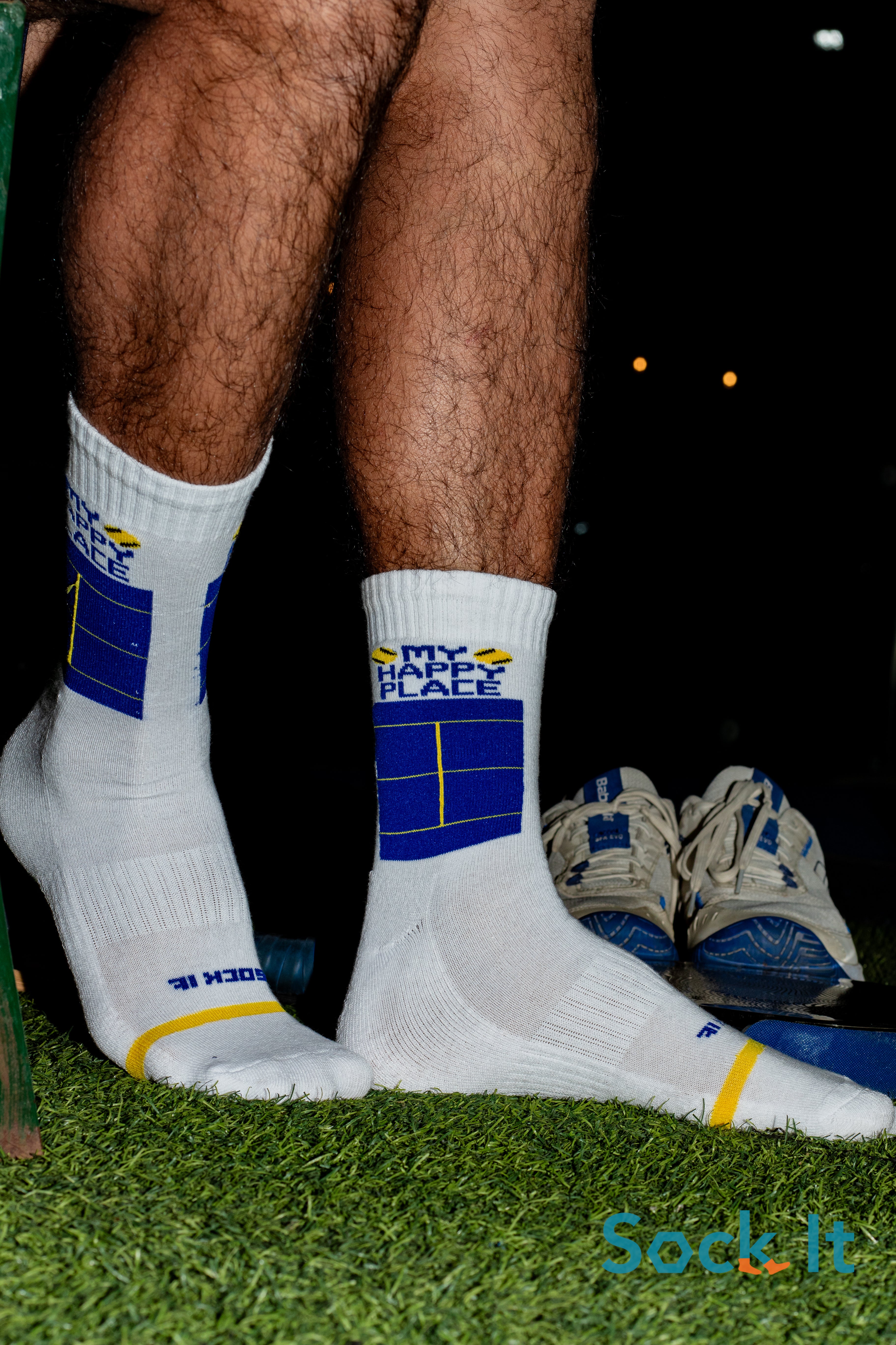 "My Happy Place" Padel Court Sock